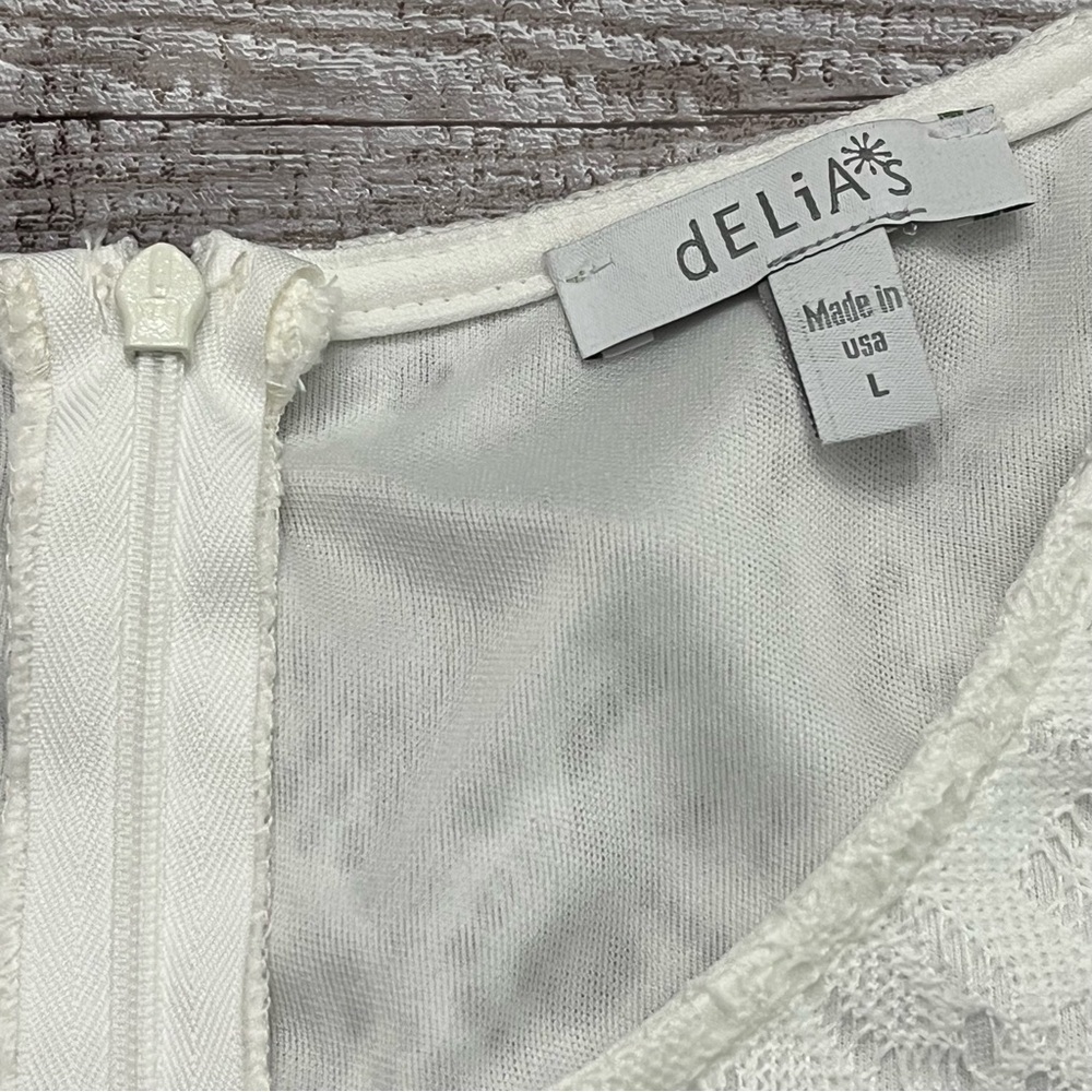 Delia’s Dress Babydoll Skater Vintage Lace‎ Floral size L USA Made Y2K 2000s - Picture 4 of 9
